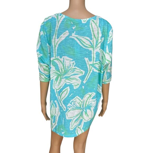 Chico’s draft floral beaded neckline elbow sleeve t-shirt sz XXL NWT - Picture 3 of 8